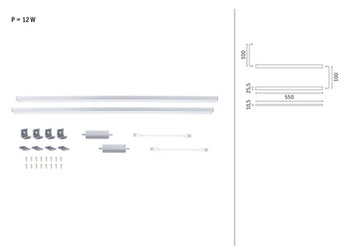 Zestaw uzupełniający opraw podszafkowych LED LINE DIM PIR 2x6W 2x500lm 550mm 2700K-6500K 24V biały matowy / aluminium (PL98623) - PAULMANN