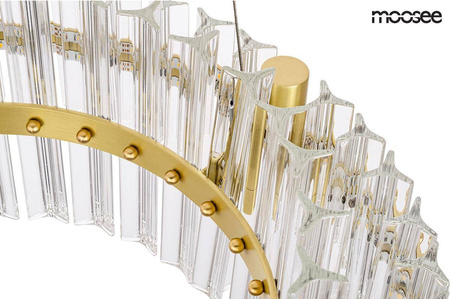 MOOSEE lampa wisząca SATURNUS 47 DUO złota - LED, kryształ, stal szczotkowana (MSE010100166) - Moosee