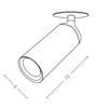 RECESSED CEILING SPOT LED 9W BLACK (S057-15 Zambelis) - Zambelis
