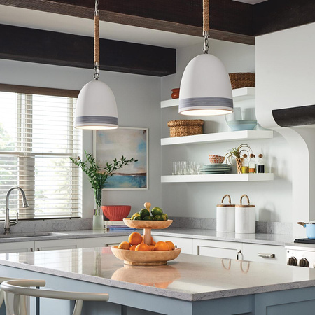 Lampa wisząca Nash - 1 źródło światła - Antyczny nikiel (HK-NASH-P-AN) - Elstead Lighting