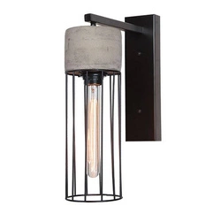 SCONCE 1L CONCRETE STEEL BLACK (1661 Zambelis) - Zambelis