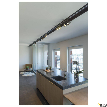 ALTRA DICE, spot do systemu 1-fazowej szyny wysokonapięciowej, QPAR51, kwadratowy, kolor czarny, maks. 50W, z adapterem 1-fazowym (143350) - SLV