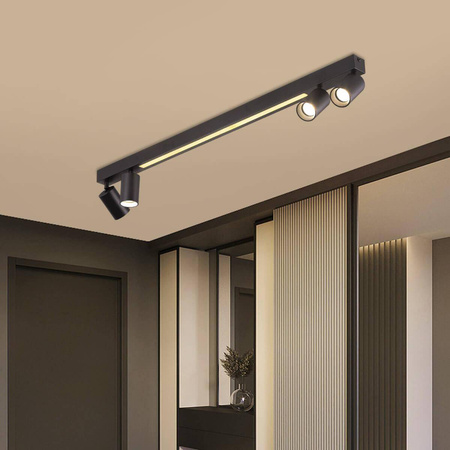 Lampa sufitowa z pilotem Perugia 4xGU10 + 1xLED czarna  (LP-0703/4C BK) - Light Prestige
