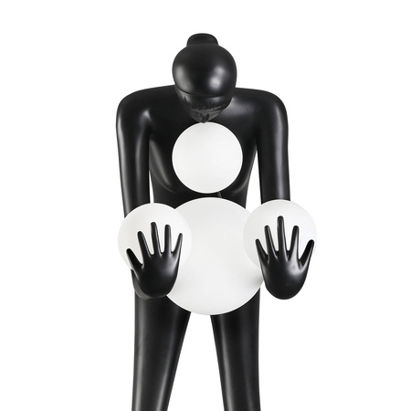 Designerska czarna lampa podłogowa WOMAN-2 BLACK 190 cm (DN433-F black) - Step into Design