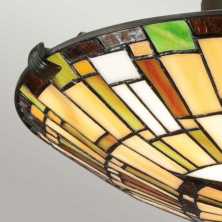 Lampa w stylu Tiffany - Plafon Reed Valiant brąz (QZ-REED-F-VB) - Elstead Lighting
