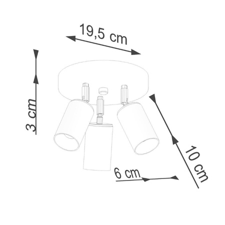 Plafon WINX 3P czarny/miedź (SL.1377) - Sollux Lighting