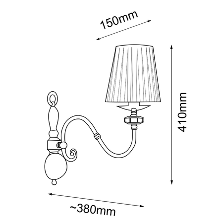 Kinkiet Lilosa 1 - Mosiądz polerowany (410 mm)   (8395) - Amplex