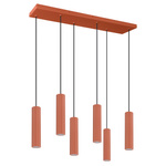 Lampa wisząca ze ściemniaczem Push Dimm/DALI2 IVAR 6L ochra czerwona LED 4000K (TH.633) - Thoro Lighting