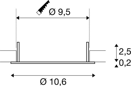 DOWNLIGHT V 100 czarna, osłona płaska czarna (1007477) - SLV