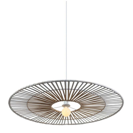 PENDANT LIGHT BAMBOO METAL 1XE27 WHITE (19107 Zambelis) - Zambelis
