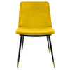Krzesło DIEGO żółte - welur, podstawa czarno złota (KH1201100122.42) - King Home