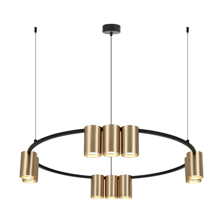Lampa wisząca (koło) GENESIS BLACK GOLD 10xGU10 (ML0375) - Milagro
