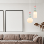 PENDANT LIGHT E27 MAX 40W OPAL WHITE GLASS &CERAMICS (22079 Zambelis) - Zambelis