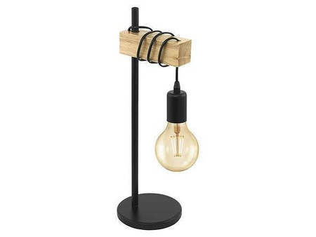 Lampa stołowa TOWNSHEND czarna/drewniana (32918 - Eglo)