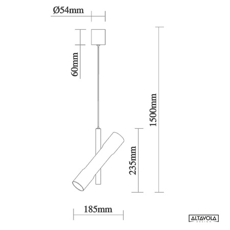 Lampa wisząca Lunette No.1 P czarna (LA062/P_black) - ALTAVOLA DESIGN
