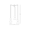 PENDANT 3XE14 MAX 15W BLACK MARBLE - BRASS (23249 Zambelis) - Zambelis