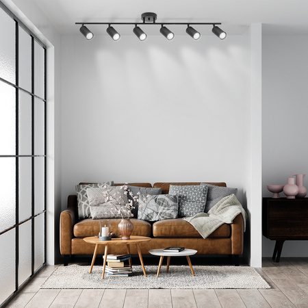 LAMPA SPOT 6xGU10 CZARNA VOLO - Syntron