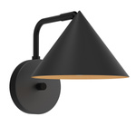 Kinkiet Remyck - 1 źródło światła - Matowa czerń (ALM-REMYCK-1WB-BK) - Elstead Lighting