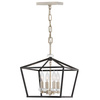 Lampa wisząca/ Półplafon Stinson - 4 źródła światła - Czarna/ Polerowany nikiel (QN-STINSON-4P-M-BK) - Quintiesse