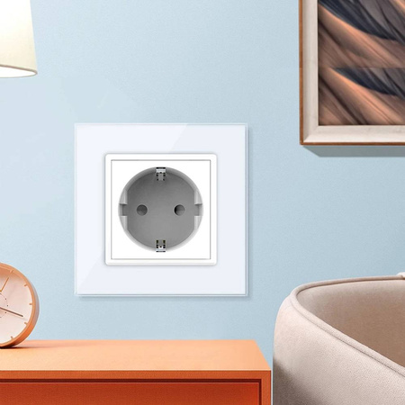 Gniazdo elektryczne 16 A z różowym panelem szklanym (VL-W01EU-67) LIVOLO