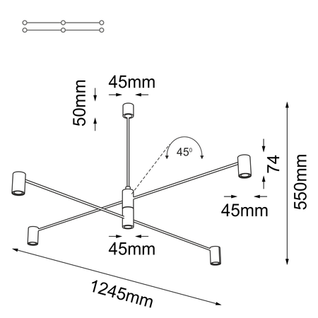 Lampa wisząca Dakata 4 - Czarna   (5636) - Shilo