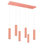 Lampa wisząca ze ściemniaczem Push Dimm/DALI2 IVAR 6L brzoskwiniowa LED 4000K (TH.653) - Thoro Lighting