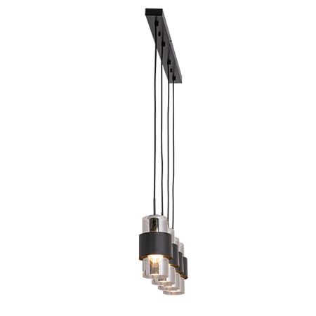 LINE LIGHT 4XE27 BLACK MATT CHROME CLASS (22142 Zambelis) - Zambelis