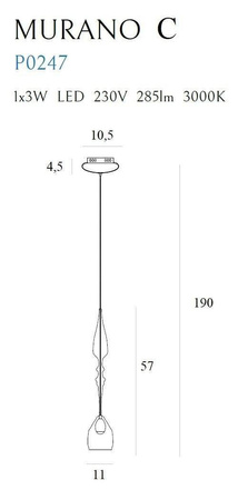 Lampa wisząca Murano C (P0247) Maxlight - żyrandol