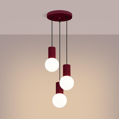 Lampa wisząca HALO 3P burgund (SL.1750) - Sollux Lighting