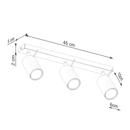 Plafon RING 3L ochra czerwona (SL.1508) - Sollux Lighting