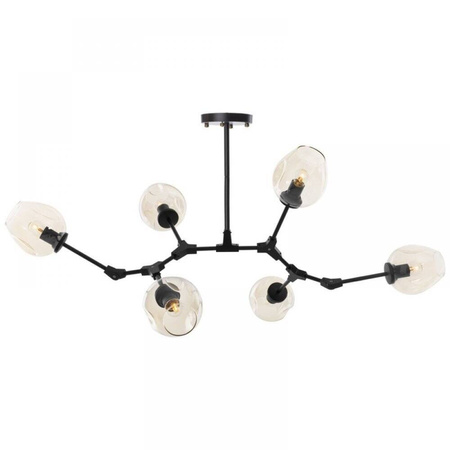 Lampa wisząca MODERN ORCHID-6 bursztynowo czarna 130 cm (ST-1232-6) - Step into Design