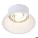 HORN 1, lampa wpuszczana, QPAR51, jednopunktowa, okrągła, kolor biały matowy, maks. 50W, ze sprężynami zaciskowymi (112911) - SLV