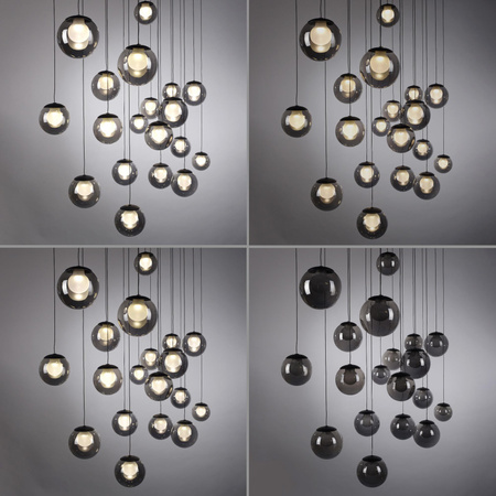 Wisząca lampa na pilota, z regulacją światła i wysokości PURE POPUP SZARA (2589-15) - Paul Neuhaus