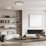 CEILING LED LIGHT 24W 3000K ALUMINIUM-SILICON,BLACK-GOLD RING (23096 Zambelis) - Zambelis