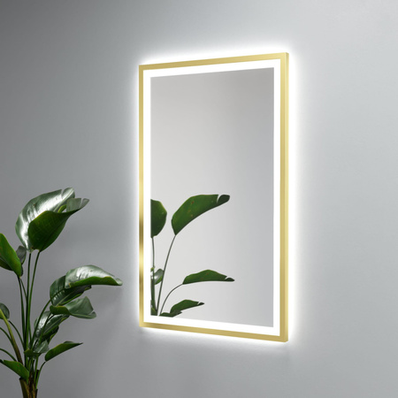 Lustro prostokątne ASTON PLUS w ramie z oświetleniem LED - MCJ