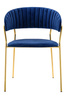 Krzesło MARGO ciemny niebieski - welur, podstawa złota (KH121100121.64) - King Home