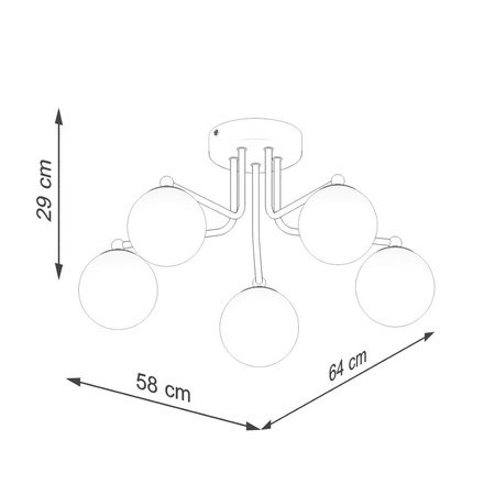 Żyrandol ASTRAL 5 biały (SL.1660) - Sollux Lighting