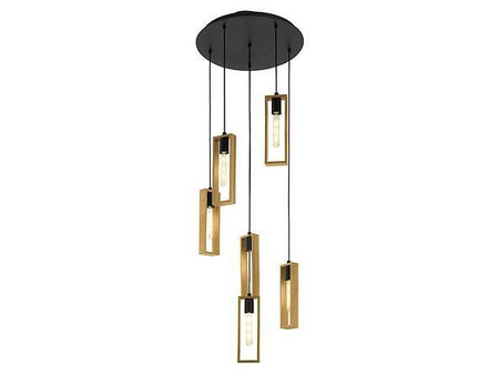 Lampa wisząca Littleton 6xE27 czarno-brązowa (49549 - Eglo) - żyrandol