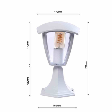 Lampa ogrodowa stojąca FOX WHITE 1xE27 Mała (EKO3513) - Eko-Light