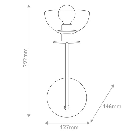 Kinkiet Sylvia - 1 źródło światła - Matowa czerń (ALM-SYLVIA-1WB-BK-CL) - Elstead Lighting
