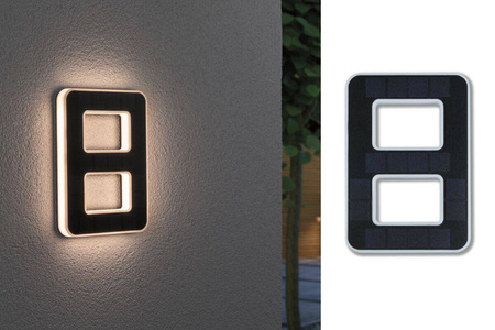 Outdoor Solar numer domu 8 3000K IP44 Wymienny akumulator (PL79849) - PAULMANN