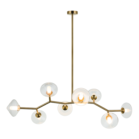 PENDANT LIGHT 8XG9 MAX 5W METAL-GLASS GOLD (23023 Zambelis) - Zambelis