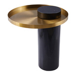Stolik kawowy COLUMN marmurowy czarno złoty 55 cm (DP-FA1 black gold) - Moos Home