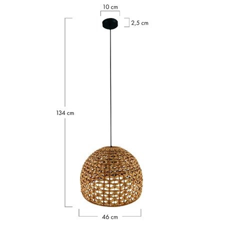 Lampa wisząca Boho ażurowa Hiacynt wodny 46x46x134cm (55874-017) - DIJK
