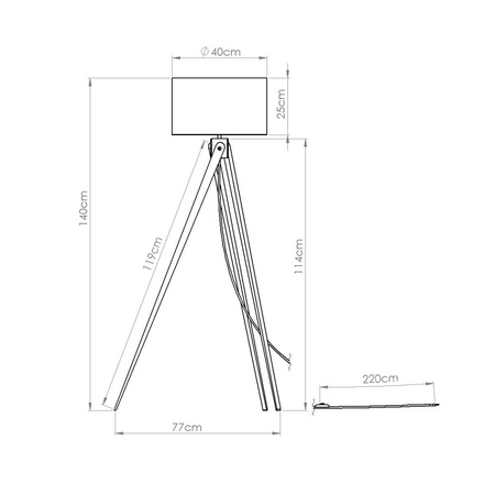 Lampa podłogowa na trójnogu NATT biała (SL.1908) - Sollux Lighting