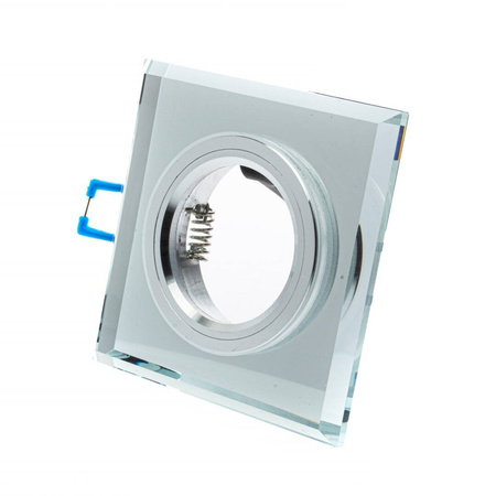 Oczko sufitowe szklane KWADRATOWE. Kolor: SREBRNY (EKOS270) - Eko-Light