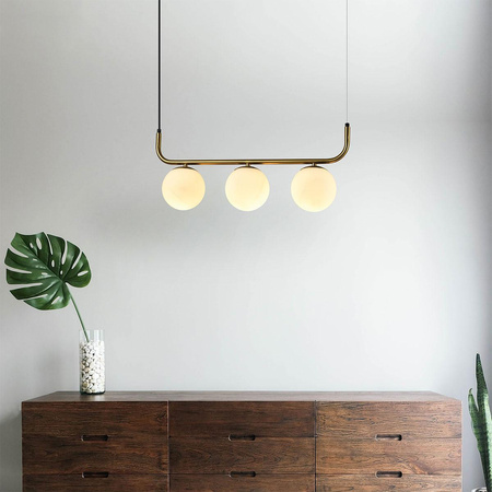 Lampa wisząca Alisa 3 złota/biała (LP-005/3L GD) - Light Prestige