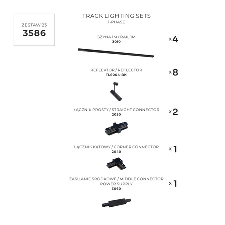 ZESTAW 23 SZYNOPRZEWODY BLACK JEDNOOBWODOWY (3586) - Zuma Line