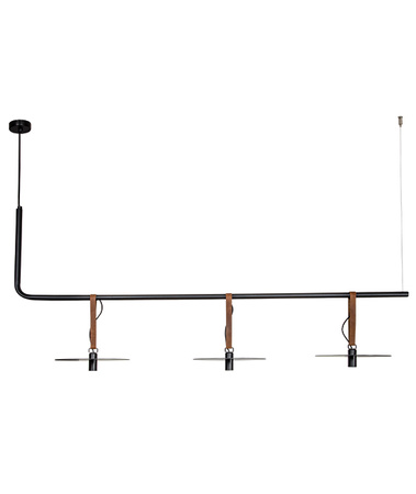 PENDANT LIGHT LED 24W BLACK-LEATHER (18138-B Zambelis) - Zambelis