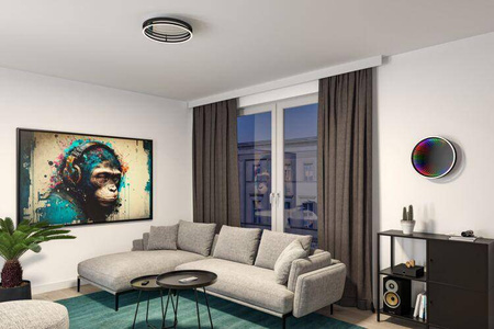 Plafoniera SPACEGLOW ONE LED 3D DIM RGB rainbow 38W 3900lm 3000-6500K pilot  230V czarny matowy / metal (PL71056) - PAULMANN